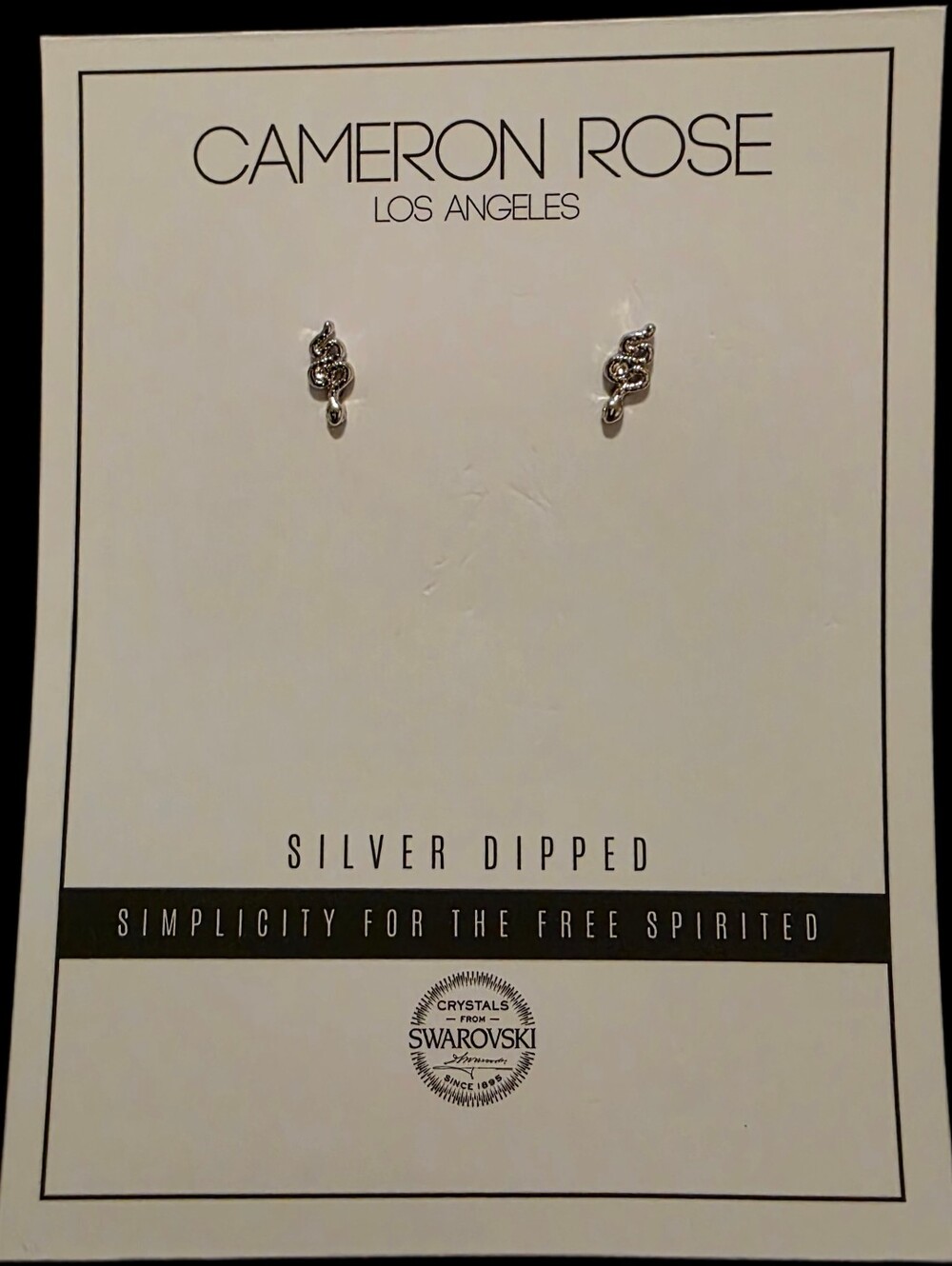Silver-Dipped Snake Stud Earrings